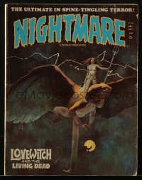 5f0848 NIGHTMARE magazine December 1971 great horror images & comic strips, Jeff Jones cover art!