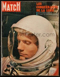 5f0551 PARIS MATCH French magazine July 19, 1969 cover portrait of Neil Armstrong going to the moon!