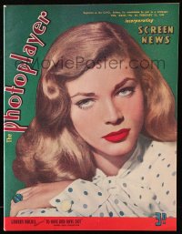 5f0505 PHOTOPLAYER Australian magazine February 23, 1946 great cover portrait of Lauren Bacall!