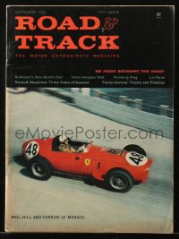5f0900 ROAD & TRACK magazine September 1956 filled with great car images & automobile information!