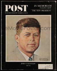 5f0903 SATURDAY EVENING POST magazine December 14, 1963 great cover art of JFK by Norman Rockwell!