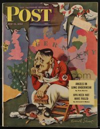 5f0902 SATURDAY EVENING POST magazine July 31, 1943 cover art of worried Hitler by Kenneth Stuart!