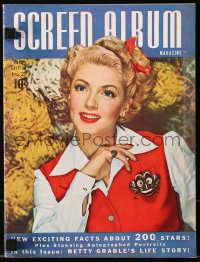 5f0909 SCREEN ALBUM magazine Fall 1942 great cover portrait of pretty Lana Turner!