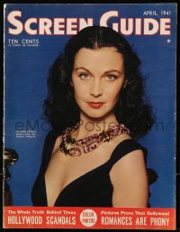 5f1180 SCREEN GUIDE magazine April 1941 cover portrait of beautiful Vivien Leigh by Jack Albin!