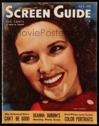 5f1181 SCREEN GUIDE magazine July 1941 great cover portrait of pretty Linda Darnell by Jack Albin!