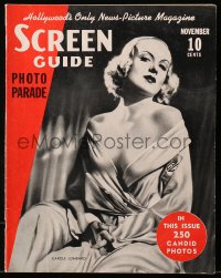 5f0915 SCREEN GUIDE PHOTO-PARADE magazine November 1937 sexy Carole Lombard, 250 candid photos!