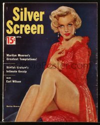 5f1213 SILVER SCREEN magazine April 1954 Marilyn Monroe's Greatest Temptations, sexy cover portrait!