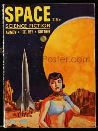 5f0944 SPACE SCIENCE FICTION vol 1 no 1 magazine May 1952 cover art of sexy female alien by Orban!