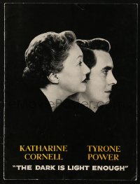 5f0372 DARK IS LIGHT ENOUGH stage play souvenir program book 1955 Katharine Cornell & Tyrone Power!
