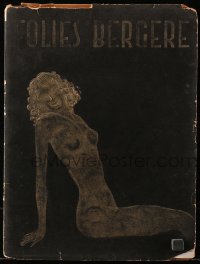 5f0016 FOLIES BERGERE stage play French souvenir program book 1950s foil cover & topless women inside!