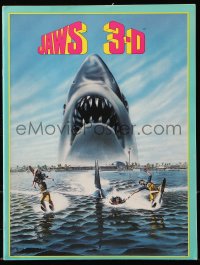 5f0413 JAWS 3-D souvenir program book 1983 Gary Meyer shark artwork, the third dimension is terror!