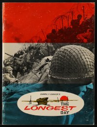 5f0422 LONGEST DAY 44pg souvenir program book 1962 WWII D-Day movie with 42 international stars!