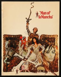 5f0426 MAN OF LA MANCHA souvenir program book 1972 Peter O'Toole, Sophia Loren, cool Ted CoConis art!