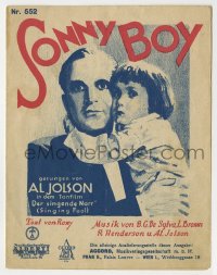 5f0218 SINGING FOOL Austrian sheet music 1928 art of Al Jolson & Davey Lee, Sonny Boy, ultra rare!