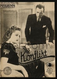 5f0187 CONFLICT Austrian program 1950 different images of Humphrey Bogart & Alexis Smith!