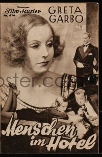 5f0201 GRAND HOTEL Austrian program 1934 Greta Garbo, John & Lionel Barrymore, Crawford, different!
