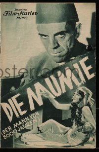 5f0207 MUMMY Austrian program 1934 Boris Karloff, Zita Johann, classic Universal horror, different!