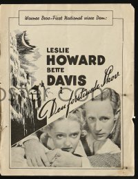 5f0298 PETRIFIED FOREST Danish program 1936 Humphrey Bogar, Bette Davis, Leslie Howard!