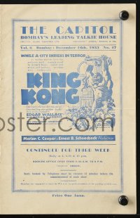 5f0006 CAPITOL Indian program December 16, 1933 including an ad for the first release of King Kong!