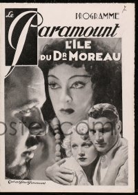 5f0001 ISLAND OF LOST SOULS French program 1933 Richard Arlen, Charles Laughton as Dr. Moreau!