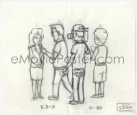5g0191 KING OF THE HILL animation art 2000s cartoon pencil drawing of Hank, Dale, Peggy & Nancy!
