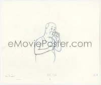 5g0179 KING OF THE HILL animation art 2000s cartoon pencil drawing of Bill drinking a beer!