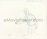 5g0184 KING OF THE HILL animation art 2000s cartoon pencil drawing of Dallas quarterback Don Meredith!