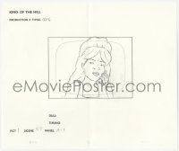 5g0192 KING OF THE HILL animation art 2000s cartoon pencil drawing of Luanne with hand on her cheek!