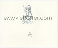 5g0168 SIMPSONS animation art 2000s cartoon pencil drawing of Homer & Marge holding hands!