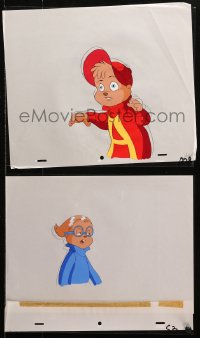 5g0155 ALVIN & THE CHIPMUNKS group of 3 animation cels & 3 preliminary sketches 1980s cartoon art!