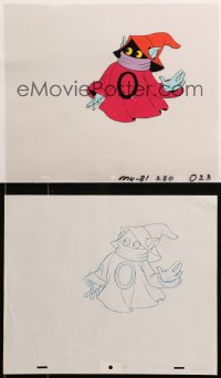 5g0154 MASTERS OF THE UNIVERSE group of 2 animation cels & 2 preliminary sketches 1980s Orko!