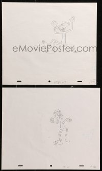 5g0164 PINK PANTHER group of 2 animation art 1993 the famous cat based on the United Artists movies!