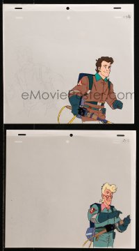 5g0161 REAL GHOSTBUSTERS group of 6 animation cels & 6 preliminary sketches 1980s Peter, Egon & Ray!