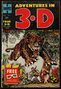 5g0413 ADVENTURES IN 3-D #1 comic book November 1953 Harvey, cool art by Howard Nostrand!