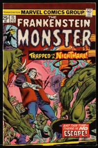 5g0453 FRANKENSTEIN #15 comic book May 1975 Marvel, trapped in a nightmare & there is no escape!