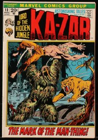 5g0478 KA-ZAR #13 comic book August 1972 Lord of the Hidden Jungle, Mark of the Man-Thing, Marvel!