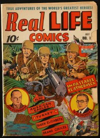 5g0525 REAL LIFE COMICS #12 comic book July 1943 true adventures of the world's greatest heroes!