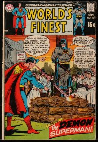 5g0559 WORLD'S FINEST #187 comic book September 1969 Superman & Batman vs The Demon Superman!