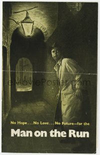 5g0257 MAN ON THE RUN English promo brochure 1949 no hope, no love, no future for innocent Derek Farr