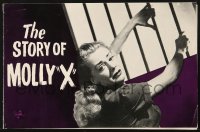 5g0272 STORY OF MOLLY X English promo brochure 1950 gang leader's wife ends up in woman's prison!