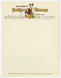 5g0100 LADY & THE TRAMP 9x11 letterhead R1972 Walt Disney classic canine cartoon!