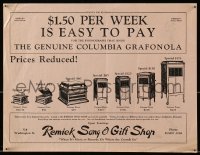 5g0014 REMICK SONG & GIFT SHOP ad sheet 1930s $1.50 per week for The Genuine Columbia Grafonola!