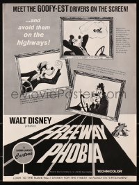 5g0749 FREEWAY PHOBIA pressbook 1965 Walt Disney cartoon, meet the Goofy-est drivers on the screen!