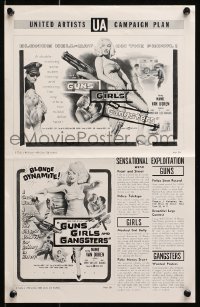 5g0767 GUNS, GIRLS & GANGSTERS pressbook 1959 bad Mamie Van Doren is a blonde hell-cat on the prowl!