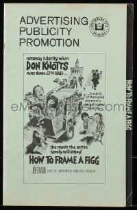 5g0781 HOW TO FRAME A FIGG pressbook 1971 Joe Flynn, wacky comedy images of Don Knotts!