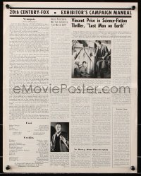 5g0818 LAST MAN ON EARTH international pressbook 1964 AIP, Vincent Price is among the lifeless!