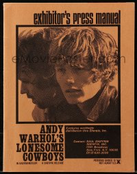 5g0831 LONESOME COWBOYS pressbook 1968 Joe Dallesandro, Andy Warhol surreal western, may be too much!
