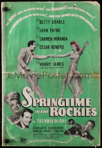5g0952 SPRINGTIME IN THE ROCKIES pressbook 1942 Betty Grable, Payne, Cesar Romero, Carmen Miranda!