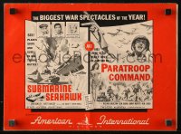 5g0959 SUBMARINE SEAHAWK/PARATROOP COMMAND pressbook 1959 cool AIP World War II double-bill!