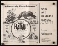 5g1080 HATARI pressbook supplement 1962 Howard Hawks, artwork of John Wayne rounding up rhino in Africa!